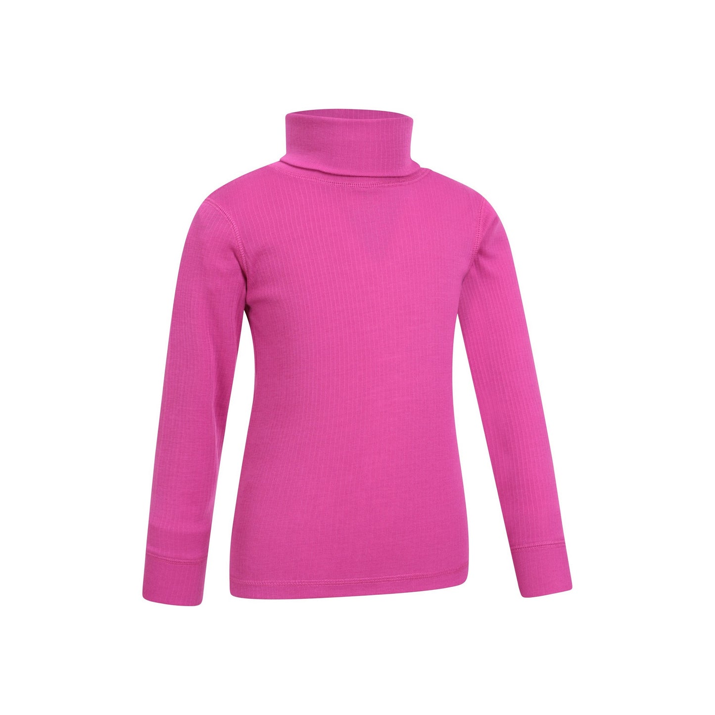 Bright Pink - Side - Mountain Warehouse Childrens-Kids Talus Roll Neck Long-Sleeved Top