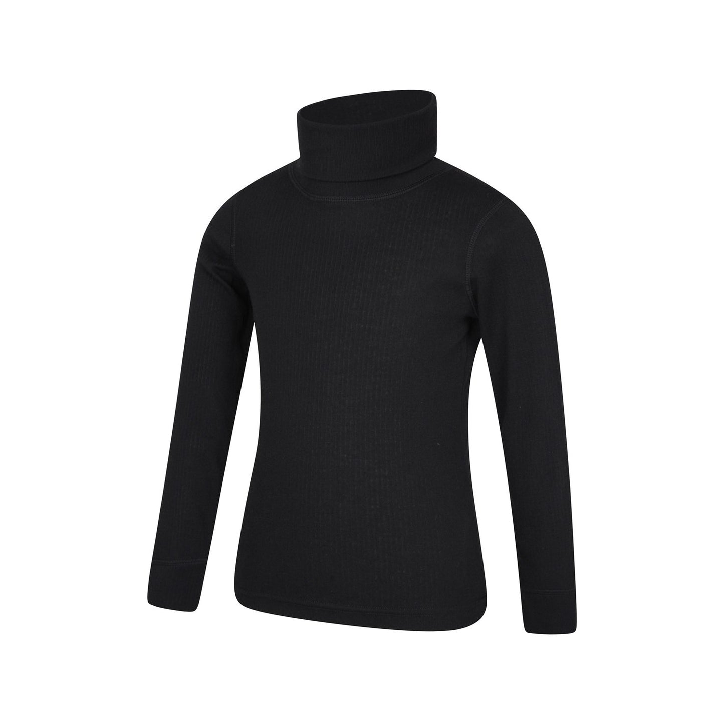 Black - Side - Mountain Warehouse Childrens-Kids Talus Roll Neck Long-Sleeved Top