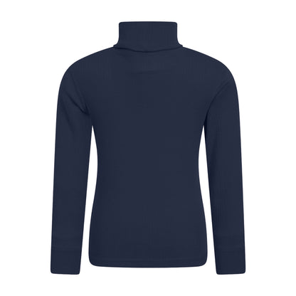 Navy - Back - Mountain Warehouse Childrens-Kids Talus Roll Neck Long-Sleeved Top