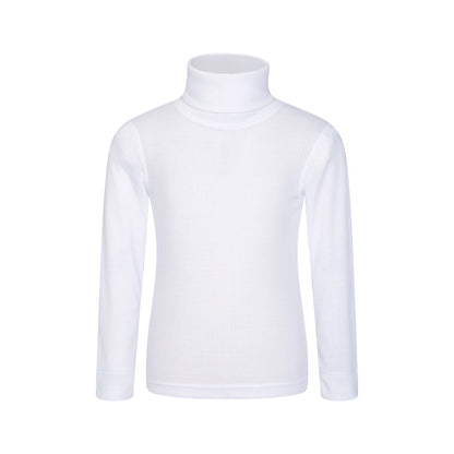 White - Front - Mountain Warehouse Childrens-Kids Talus Roll Neck Long-Sleeved Top