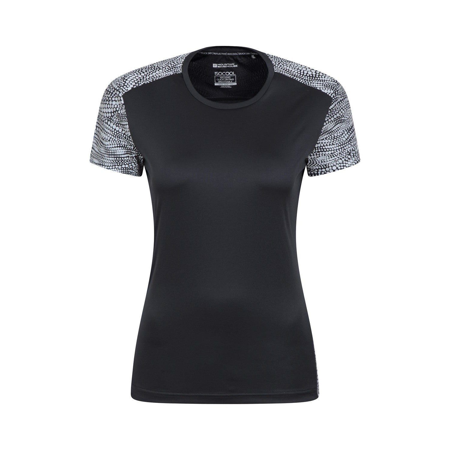 Black - Front - Mountain Warehouse Womens-Ladies Pro Reflective Running T-Shirt