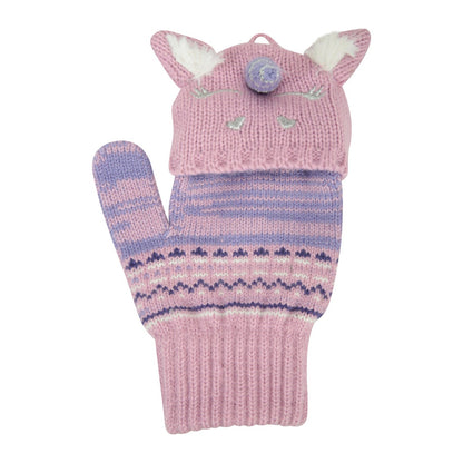 Purple - Side - Mountain Warehouse Childrens-Kids Knitted Unicorn Gloves