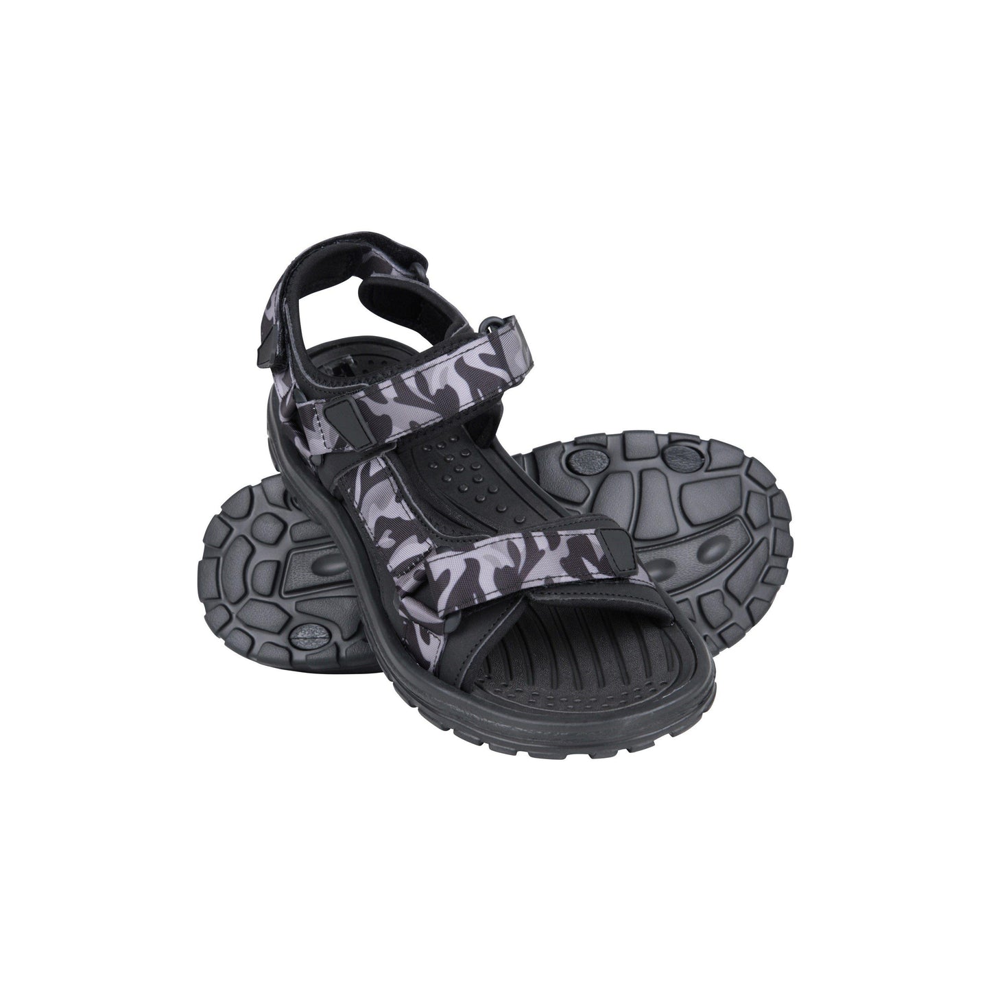 Dark Grey - Front - Mountain Warehouse Mens Crete Camo Sandals