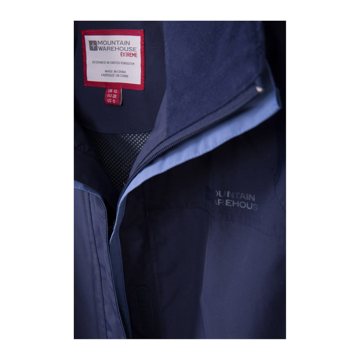 Navy - Close up - Mountain Warehouse Womens-Ladies Glacial Extreme Waterproof Jacket