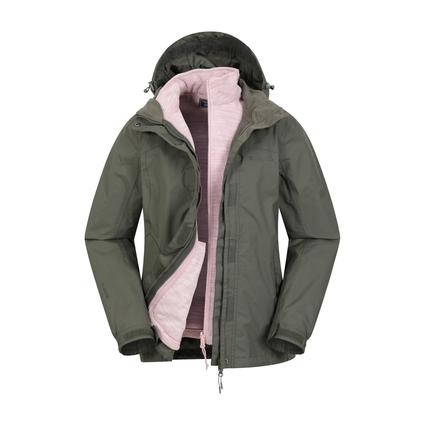 Green - Pack Shot - Mountain Warehouse Womens-Ladies Storm 3 in 1 Waterproof Jacket