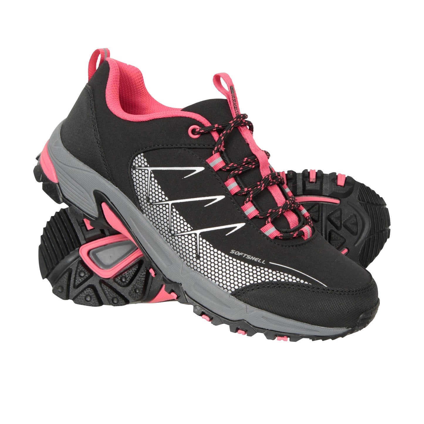 Black - Pack Shot - Mountain Warehouse Womens-Ladies Annapurna Softshell Running Trainers