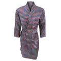 Navy - Front - Mens Lightweight Traditional Patterned Satin Robe-Dressing Gown