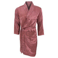 Red - Front - Mens Lightweight Traditional Patterned Satin Robe-Dressing Gown