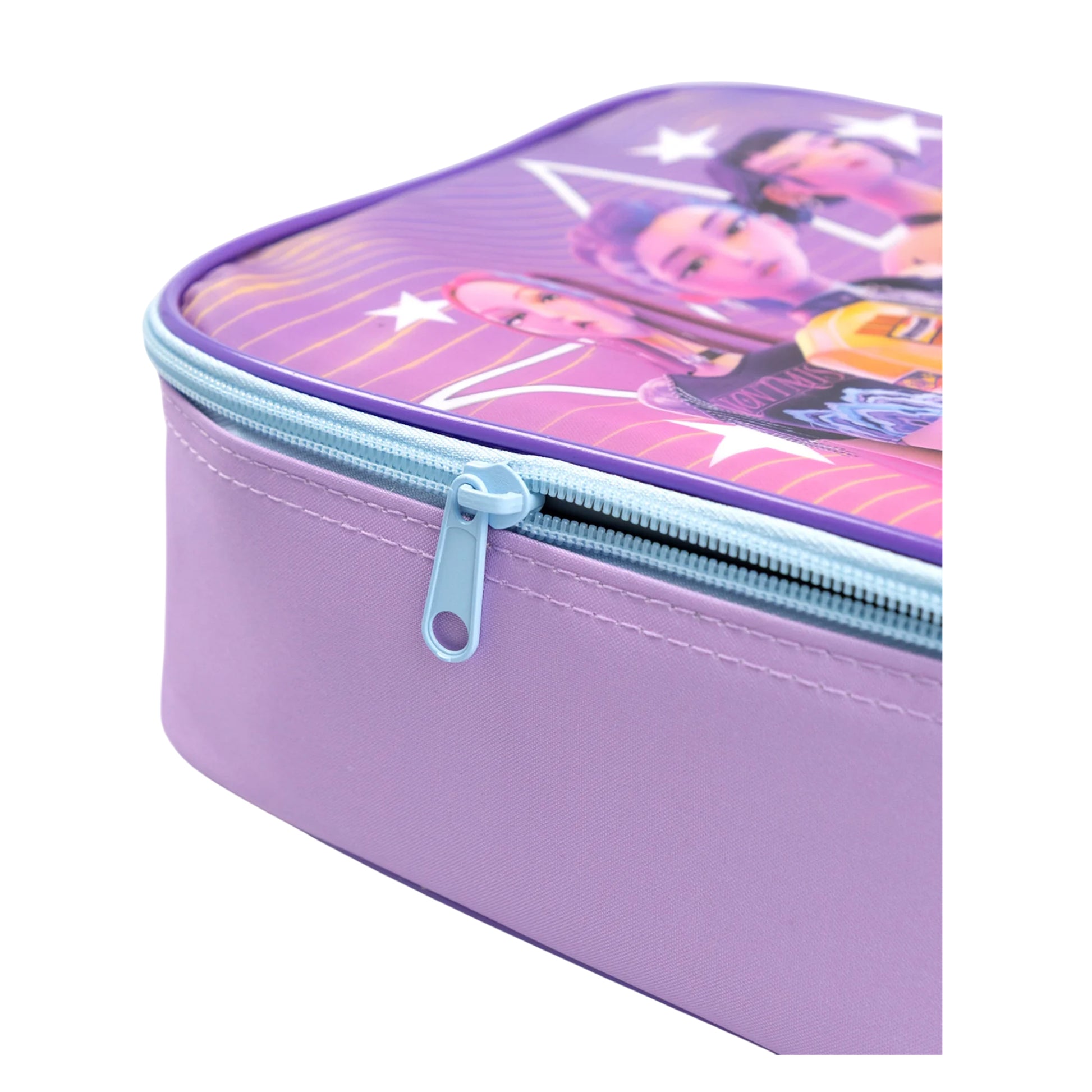Multicoloured Print - Pack Shot - K-Pop Demon Hunters Girls Characters Lunch Bag and Bottle Set