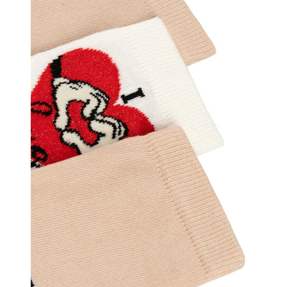Beige - Back - Disney Womens-Ladies Mickey & Minnie Mouse Calf-Length Socks (Pack of 5)