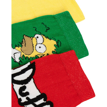 Multicoloured - Back - The Simpsons Mens Homer Simpson Calf-Length Socks (Pack of 3)