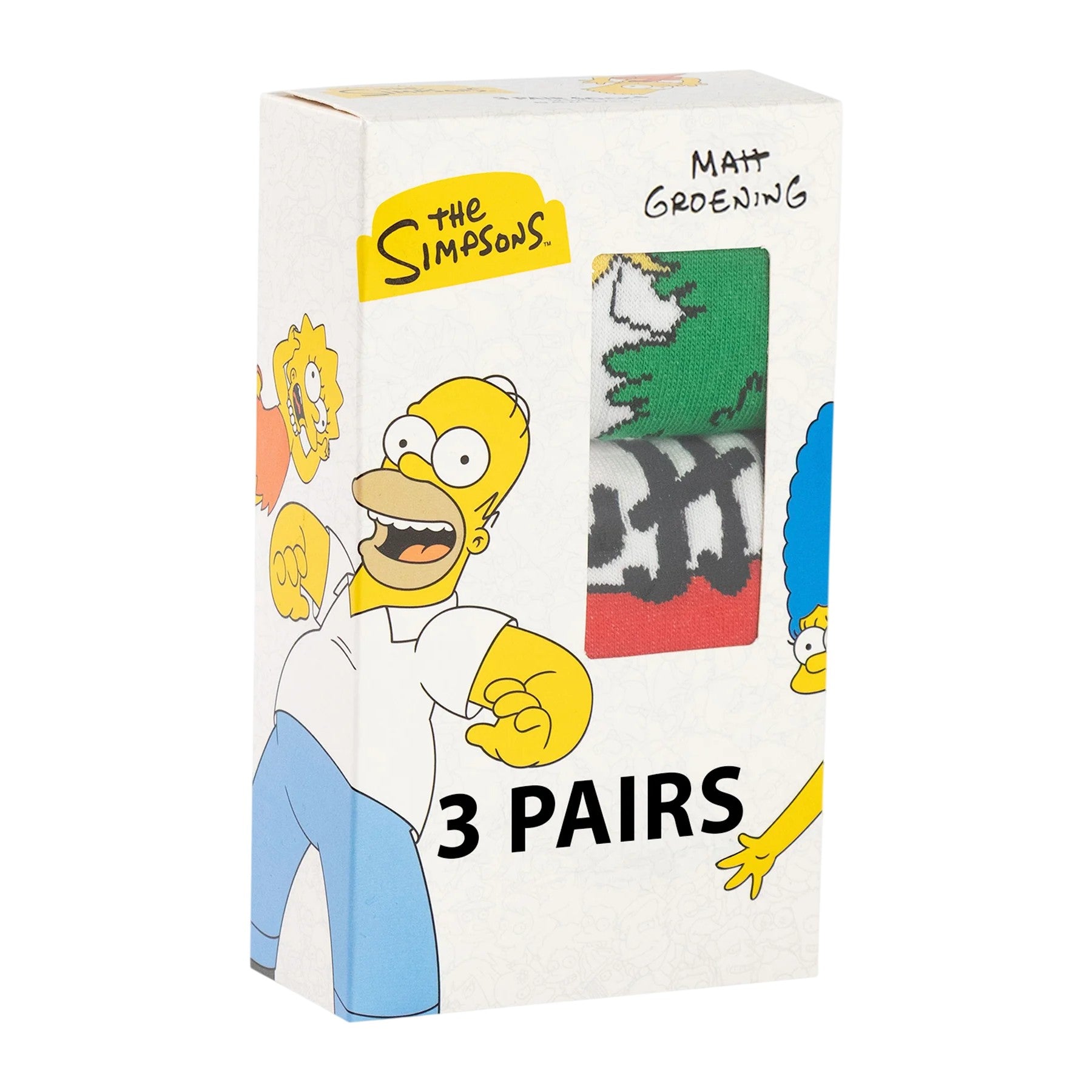 Multicoloured - Side - The Simpsons Mens Homer Simpson Calf-Length Socks (Pack of 3)