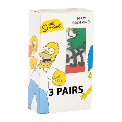 Multicoloured - Side - The Simpsons Mens Homer Simpson Calf-Length Socks (Pack of 3)