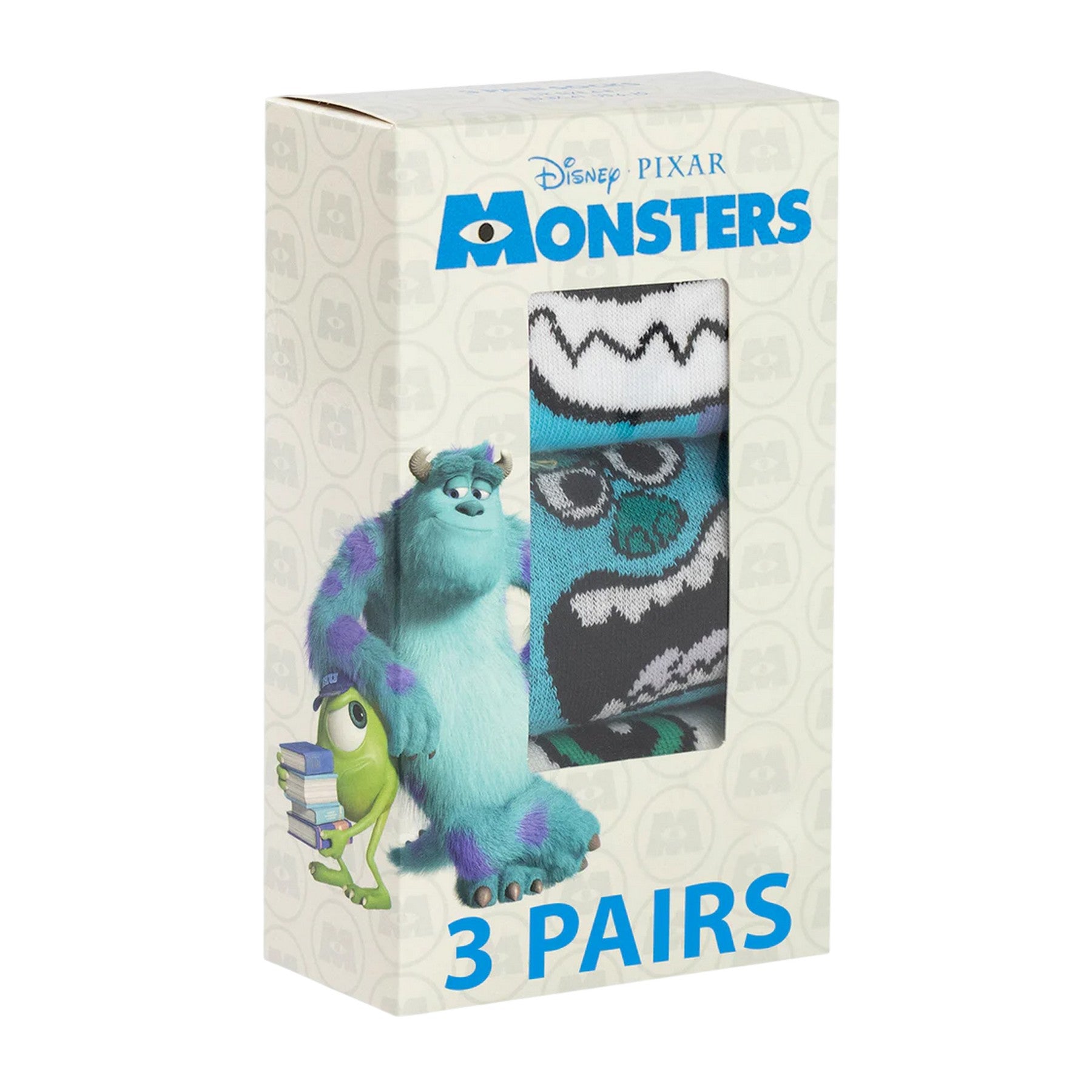 Multicoloured - Side - Monsters Inc Mens Mike & Sulley Calf-Length Socks (Pack of 3)