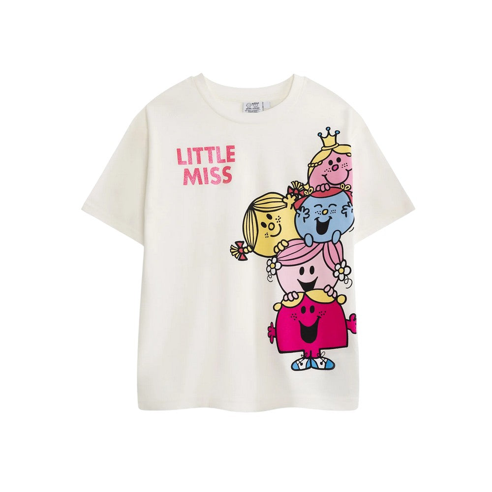 Multicoloured - Back - Mr Men & Little Miss Girls Characters Short-Sleeved T-Shirt (Pack of 3)