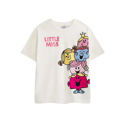 Multicoloured - Back - Mr Men & Little Miss Girls Characters Short-Sleeved T-Shirt (Pack of 3)