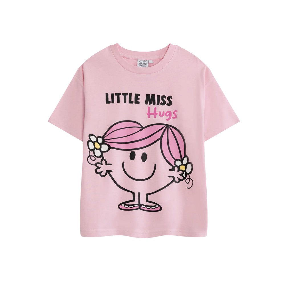 Multicoloured - Side - Mr Men & Little Miss Girls Characters Short-Sleeved T-Shirt (Pack of 3)