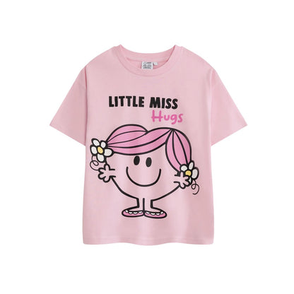 Multicoloured - Side - Mr Men & Little Miss Girls Characters Short-Sleeved T-Shirt (Pack of 3)