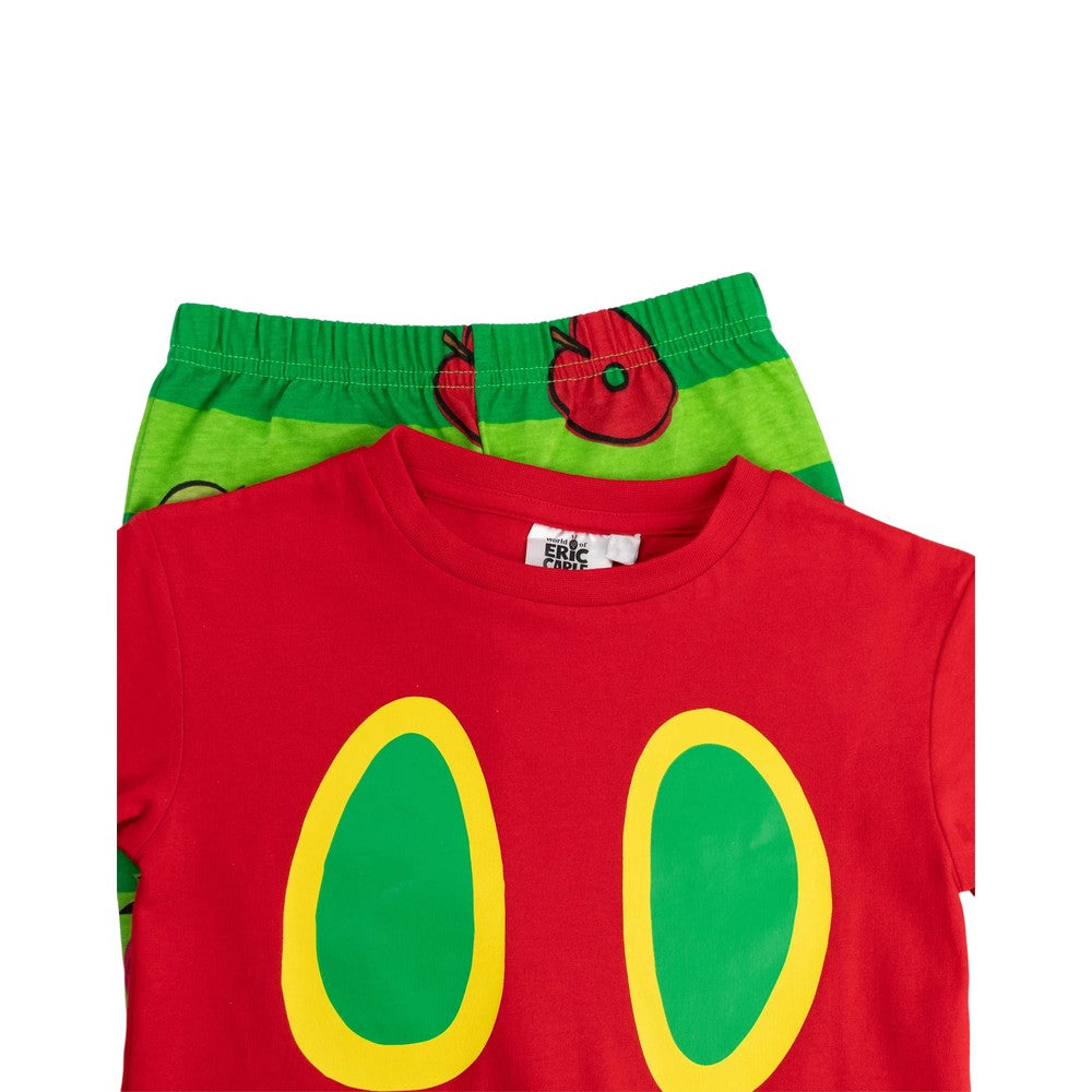 Red - Back - The Very Hungry Caterpillar Childrens-Kids Eric Carle Long-Sleeved Long Pyjama Set