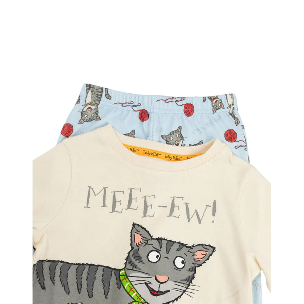 Multicoloured - Side - Tabby McTat Childrens-Kids Meee-ew Long-Sleeved Long Pyjama Set