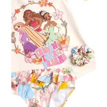 Pink-Multicoloured - Back - Disney Princess Girls Swim Set