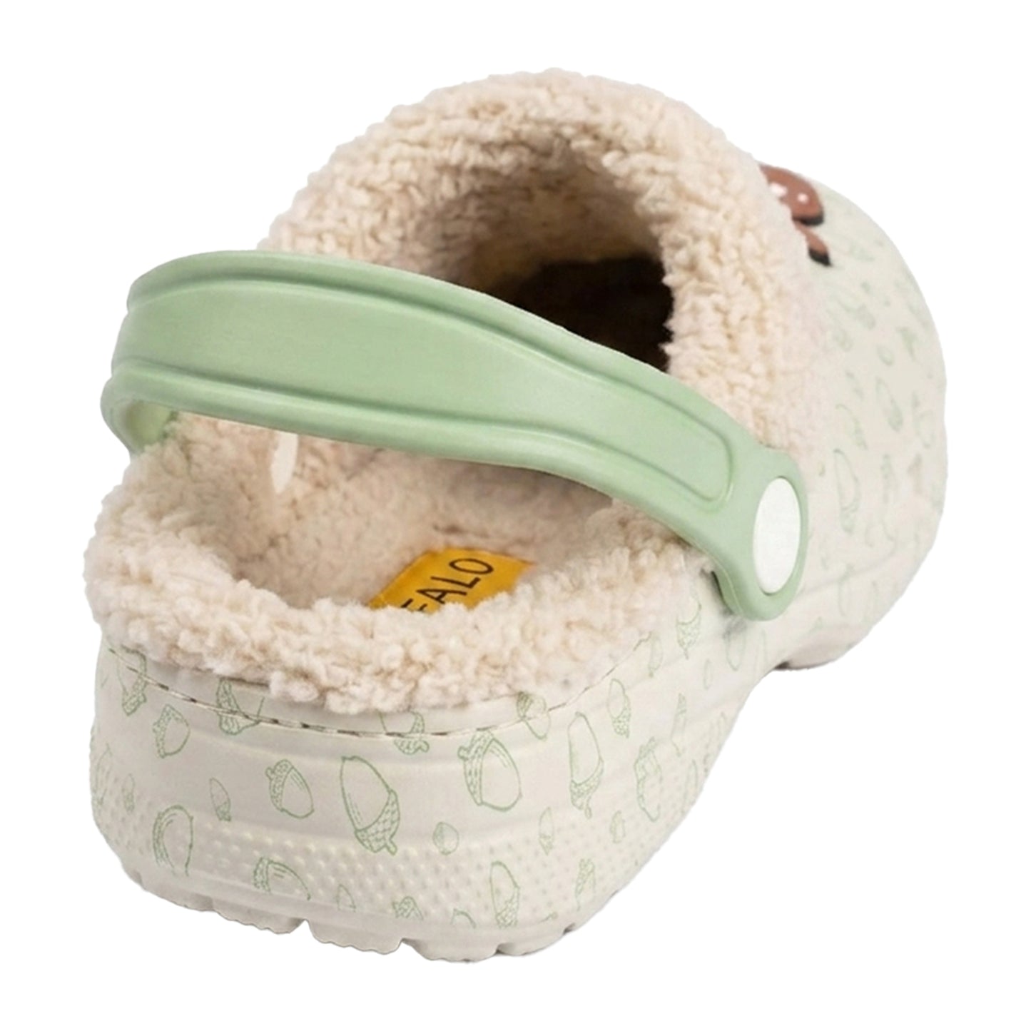 Brown-White-Green - Back - The Gruffalo Childrens-Kids Character Face Clogs