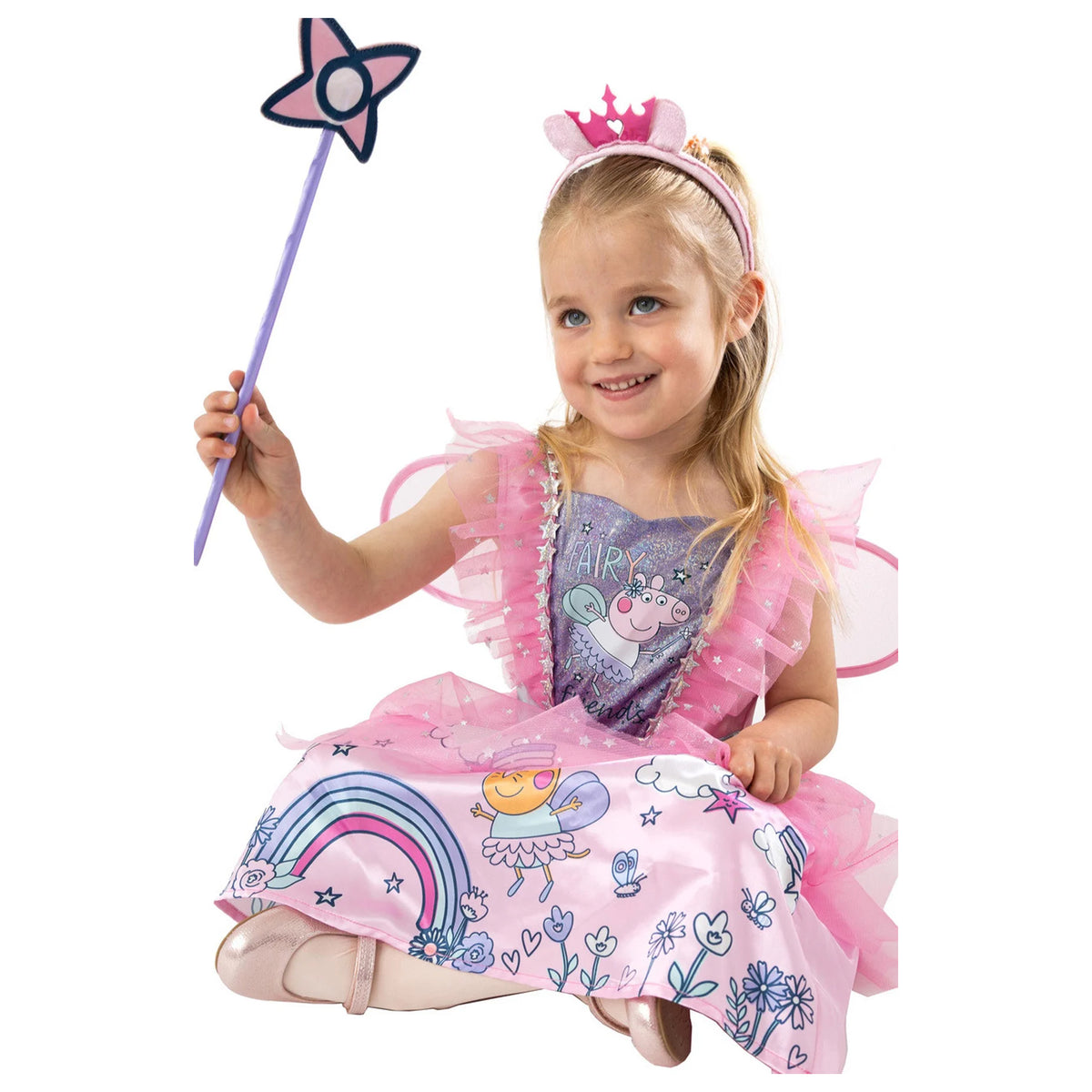 Pink - Side - Peppa Pig Girls Fairy Princess Costume