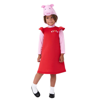 Red-Pink - Front - Peppa Pig Girls 3D Costume