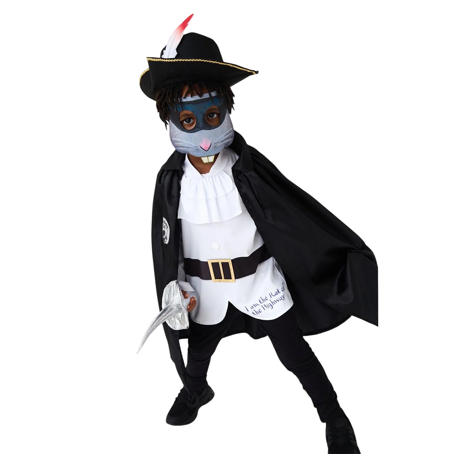 Black-White - Side - The Gruffalo Childrens-Kids The Highway Rat Costume