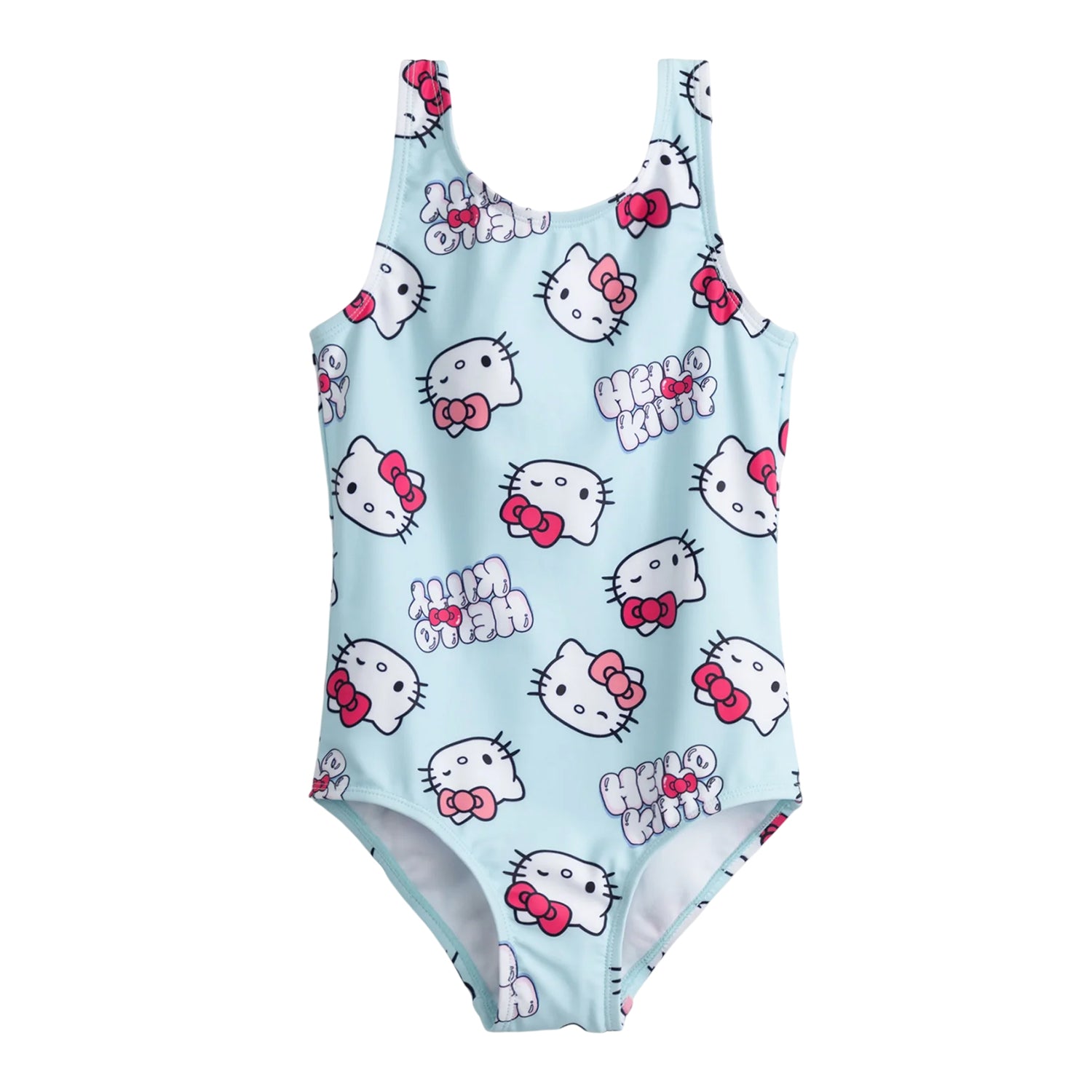 Blue - Front - Hello Kitty Girls Character One Piece Swimsuit