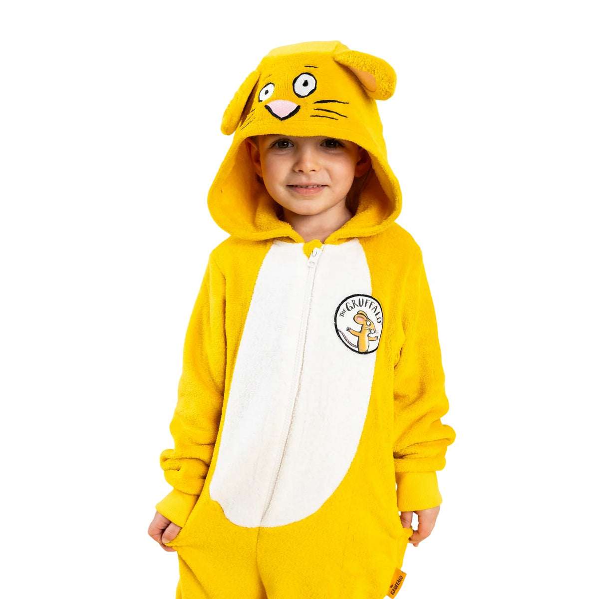 Yellow-White - Side - The Gruffalo Childrens-Kids Mouse Jumpsuit