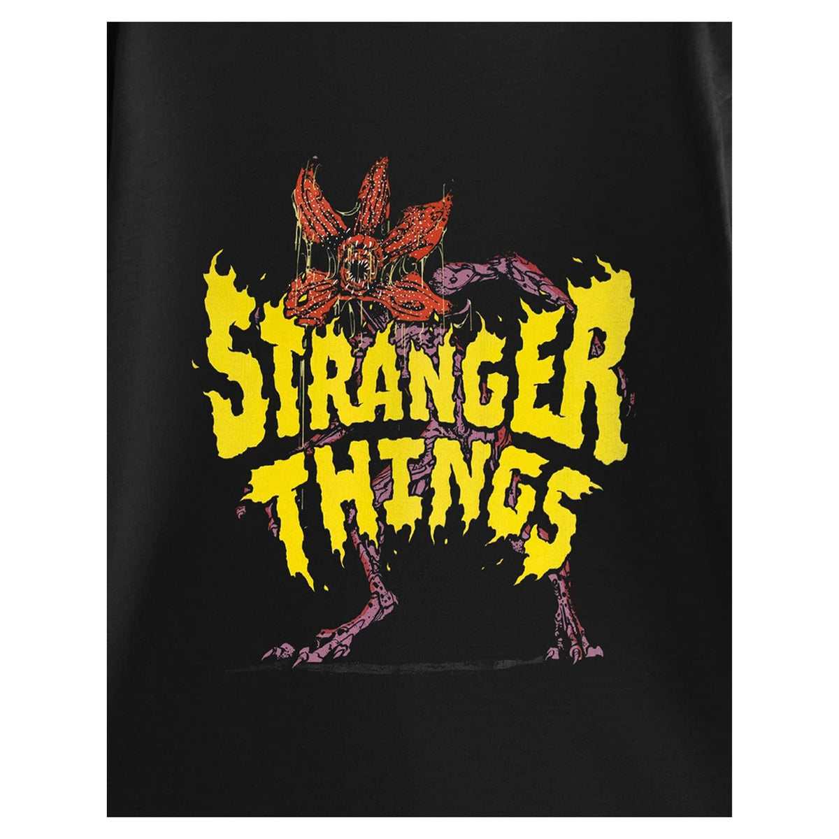 Black - Close up - Stranger Things Unisex Adult Demogorgon Short-Sleeved T-Shirt