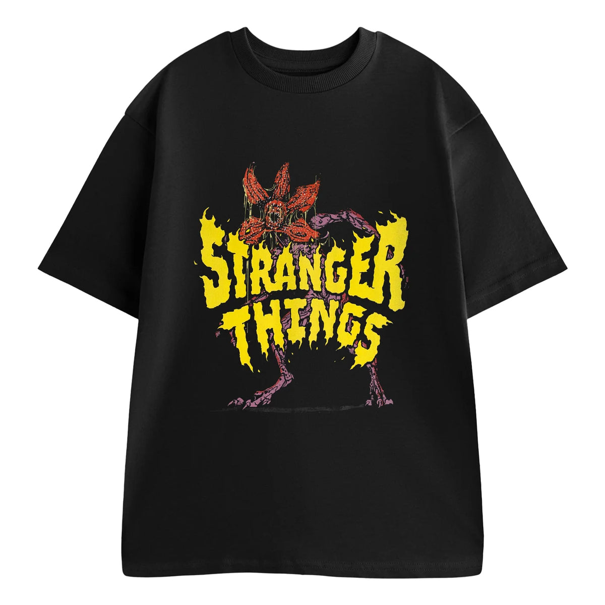 Black - Front - Stranger Things Unisex Adult Demogorgon Short-Sleeved T-Shirt