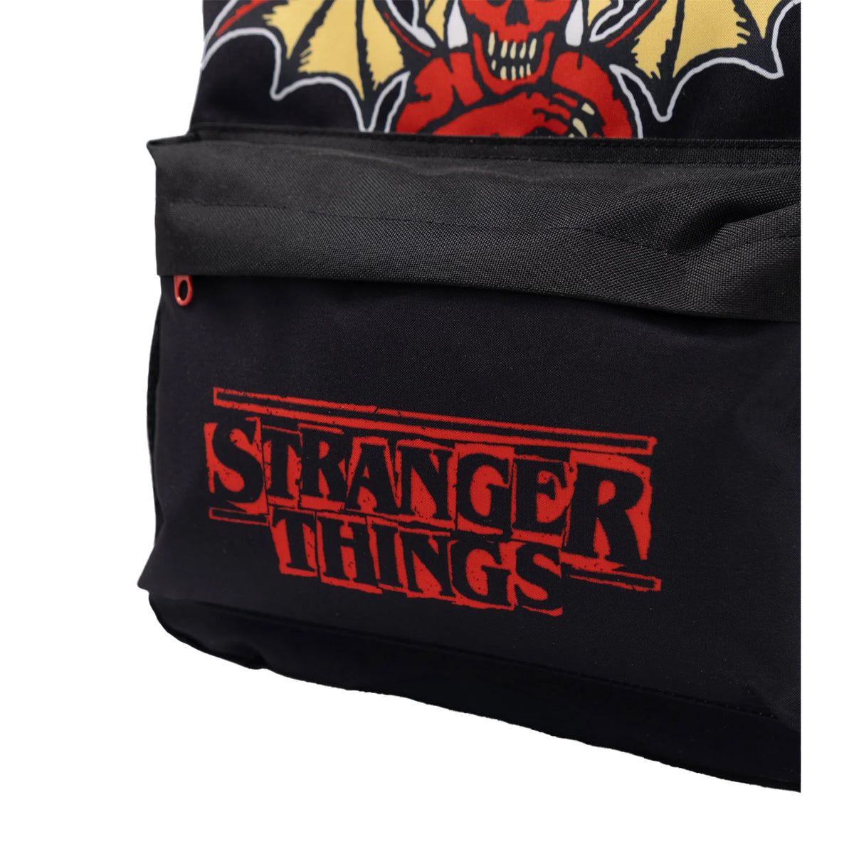 Black - Side - Stranger Things Hellfire Club Graphic Print Polyester Backpack