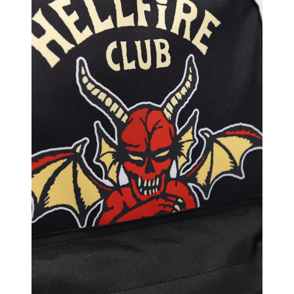 Black - Lifestyle - Stranger Things Hellfire Club Graphic Print Polyester Backpack