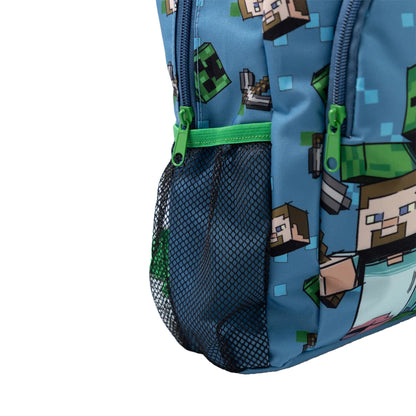 Blue - Side - Minecraft Childrens-Kids Characters Backpack
