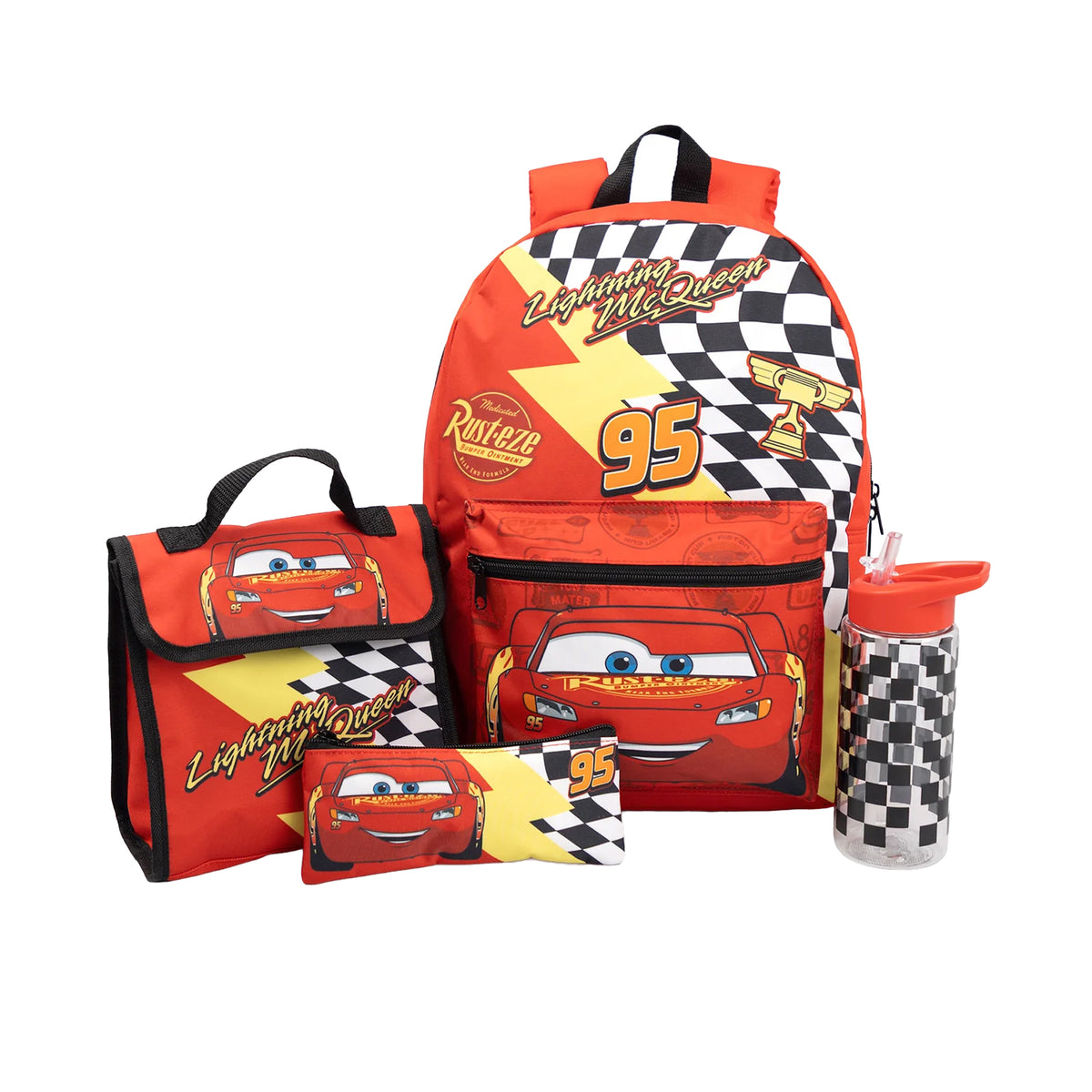 Red - Front - Cars Childrens-Kids Lightning McQueen Accessories Set (Pack of 4)
