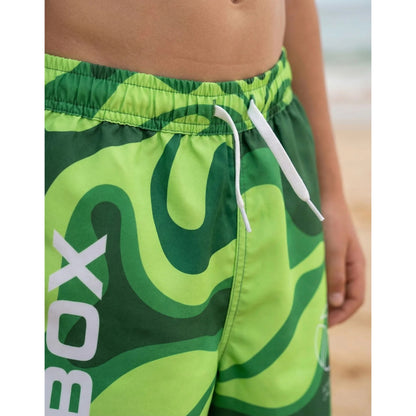 Green - Close up - Xbox Boys Logo Regular Swim Shorts
