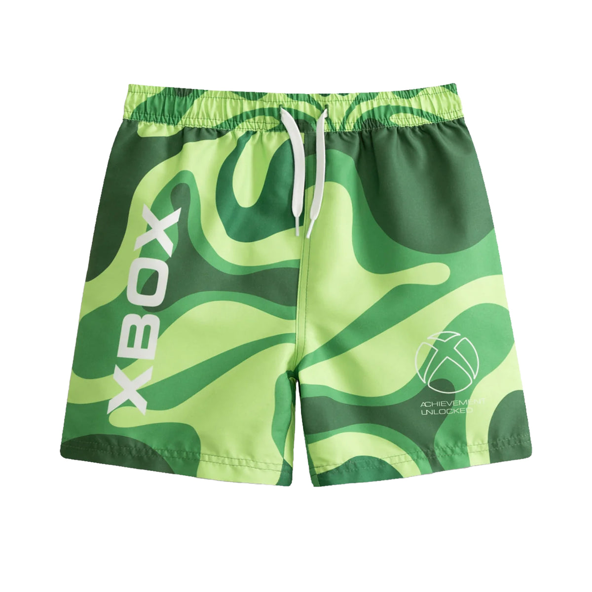 Green - Front - Xbox Boys Logo Regular Swim Shorts