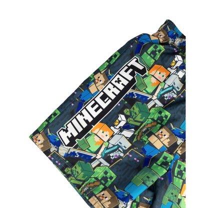 Green - Side - Minecraft Boys Minecraft Character Swim Shorts