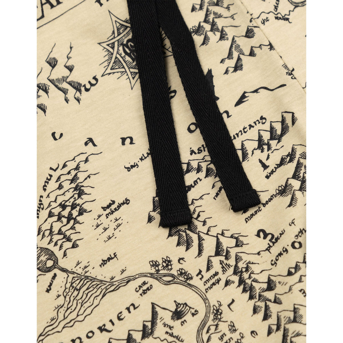 Black - Lifestyle - Lord Of The Rings Mens Middle Earth Map Cotton Short Pyjama Set