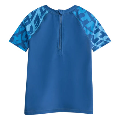 Blue - Back - Fortnite Boys Logo Swim Set
