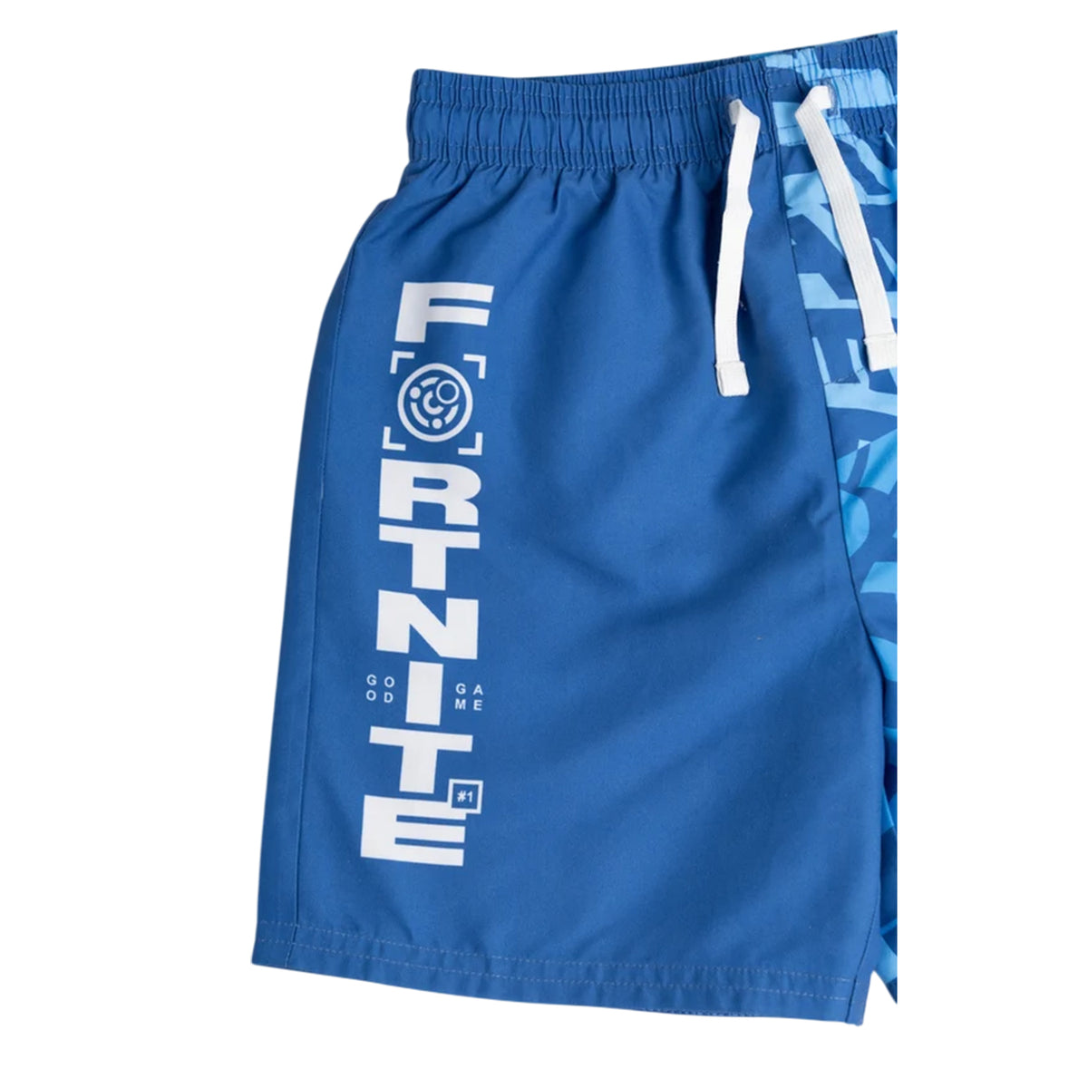 Blue - Side - Fortnite Boys Logo Swim Set