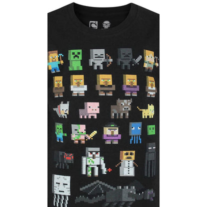 Midnight Black - Side - Minecraft Childrens-Boys Official Sprites Character T-Shirt