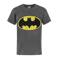 Charcoal Grey - Front - Batman Childrens-Boys Official Distressed Logo T-Shirt