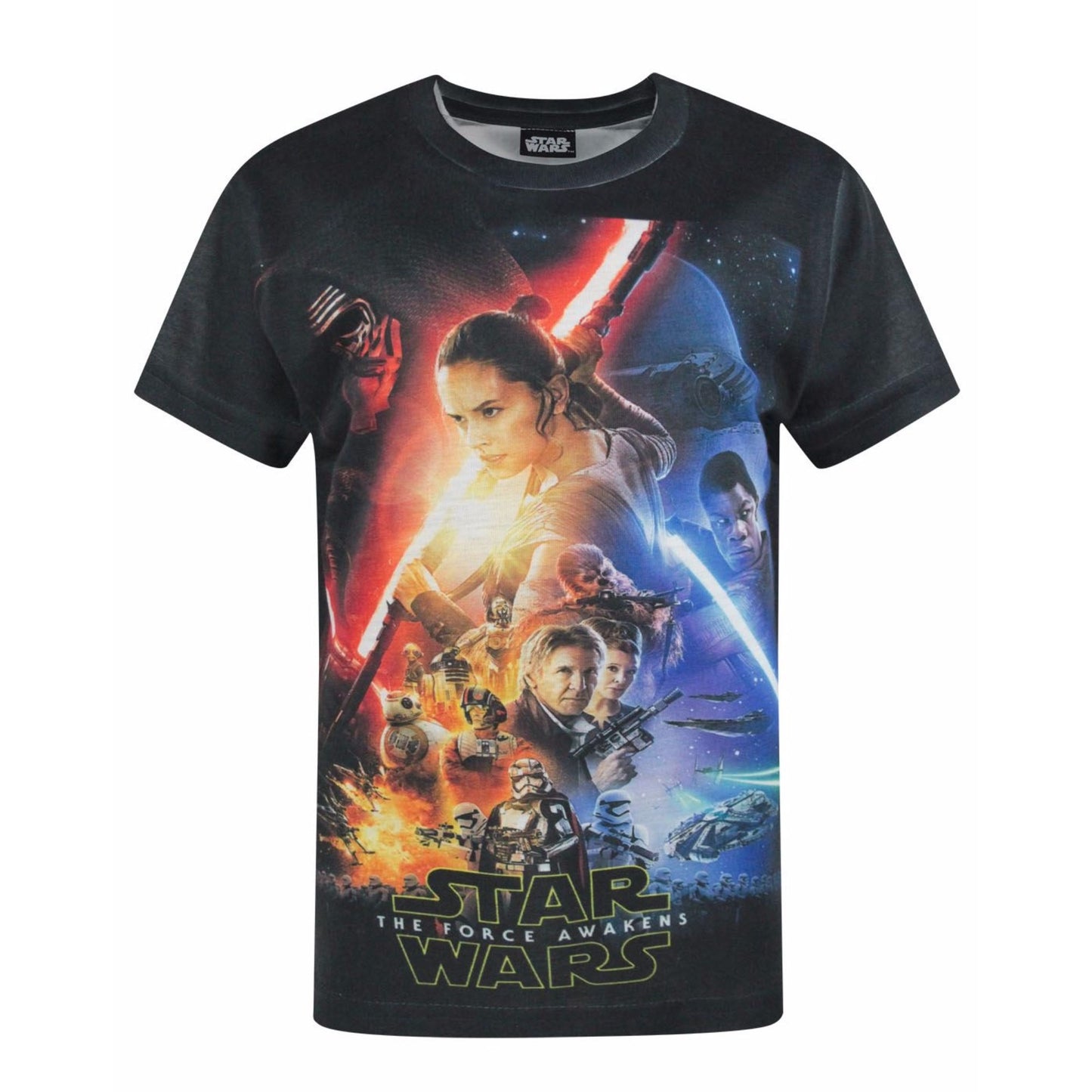 Multicoloured - Front - Star Wars Childrens-Boys Force Awakens Character Sublimation T-Shirt