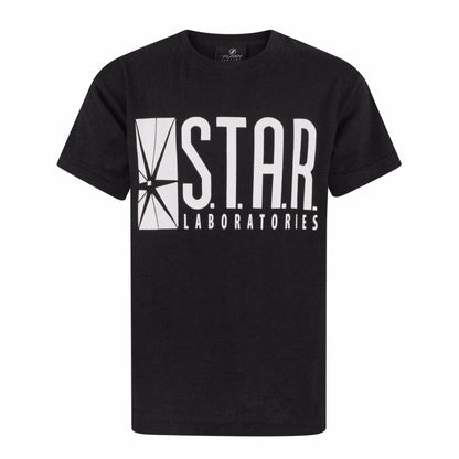 Black - Front - DC Comics Childrens-Boys Official Flash TV Star Laboratories T-Shirt