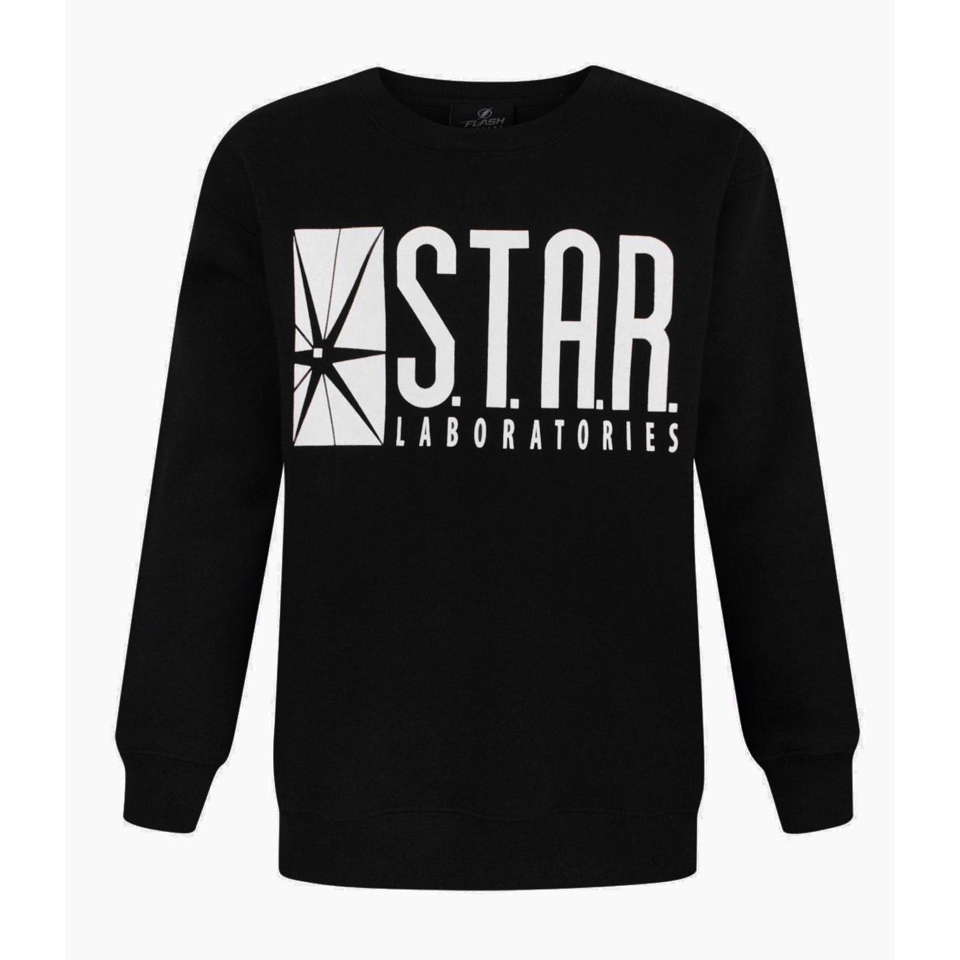 Black - Front - DC Comics Childrens-Boys Official Flash TV Star Laboratories Sweatshirt