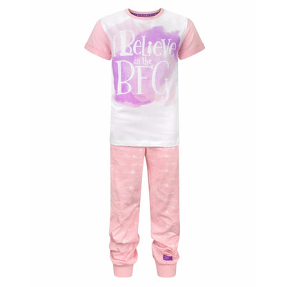 Pink-White - Front - The BFG Childrens-Girls Official I Believe In The BFG Pyjama Set