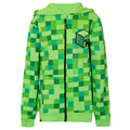 Pixel Green - Front - Minecraft Childrens-Boys Creeper Character Hoodie